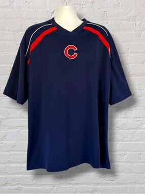 Chicago Cubs MLB Genuine Merchandise Jersey Men 2XL Blue V-Neck Baseball Shirt